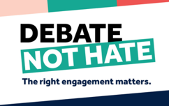 Debate not hate logo