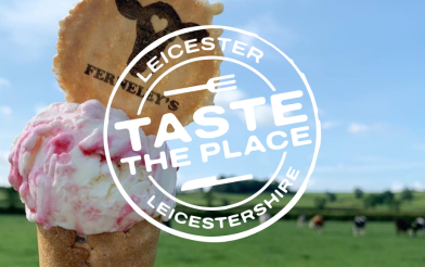Ferneley's Ice Cream with logo: Taste the Place Leicestershire