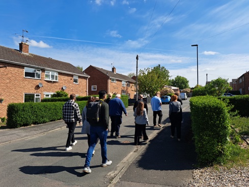 Officers on an estate walk in Melton Mowbray