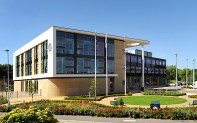 Parkside council offices on a sunny day
