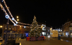 Melton Mowbray Christmas tree and lights in the Market Place 2020