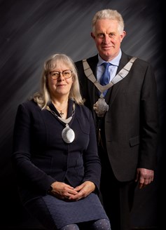 Mayor Alan Hewson with his wife Jane Hewson