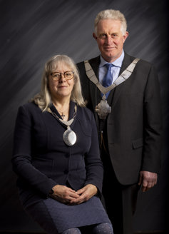 Mayor Alan Hewson with his wife Jane Hewson