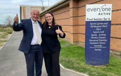 Joe Orson and Alicia Kearns outside Melton Sports Village