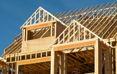 wooden frame of a partially constructed building