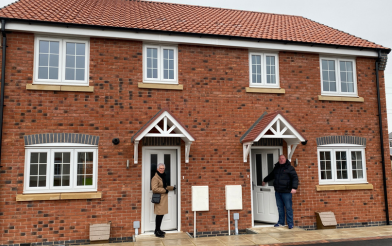 Cllrs Carter And Clay Outside New Home